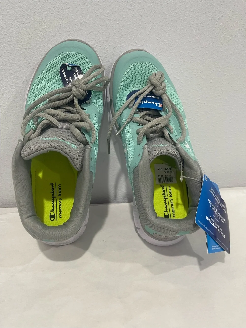 Champion Mint Green and Gray Mesh Running Shoes
